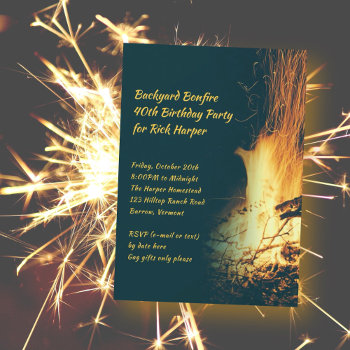 Bonfire Guys Fall Birthday Party Invitation by BlueHyd at Zazzle