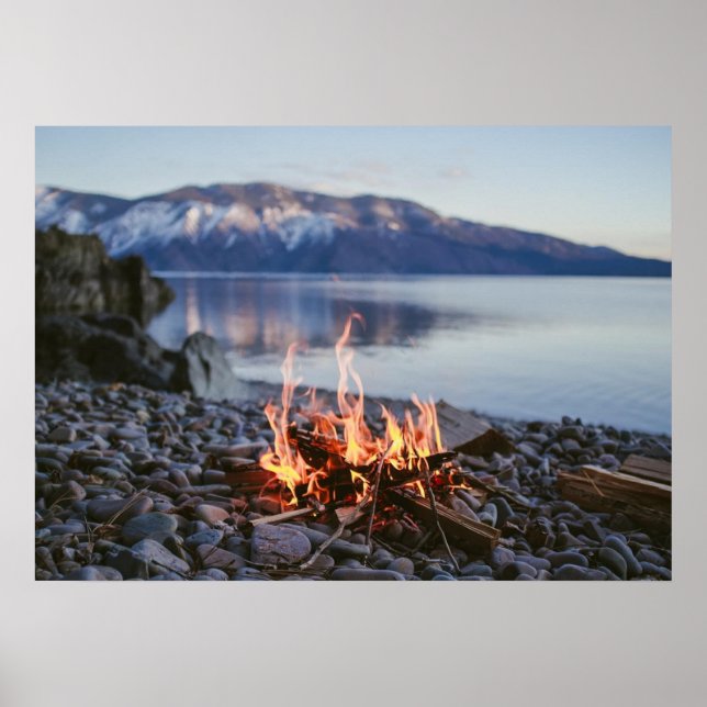 Bonfire Lake Beach Nature Wall Poster (Front)