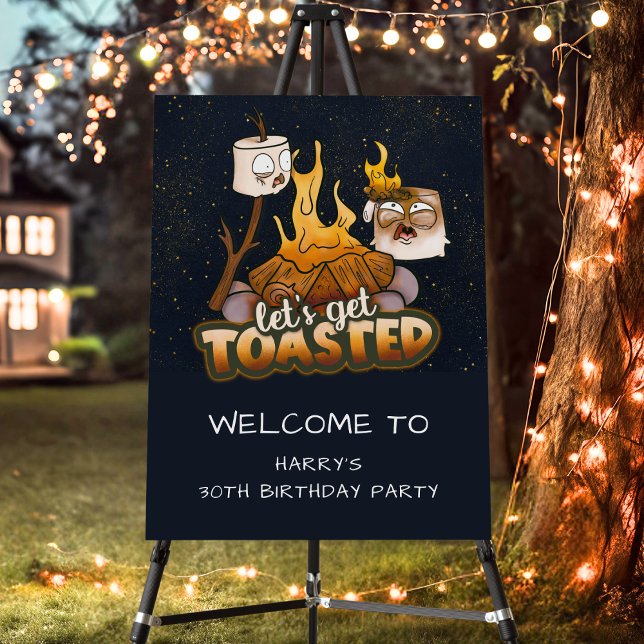 Bonfire Let's Get Toasted Birthday Welcome Foam Board (Creator Uploaded)