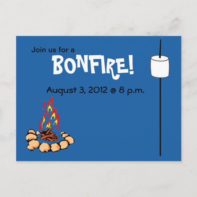 BONFIRE & marshmallow invites (Front)