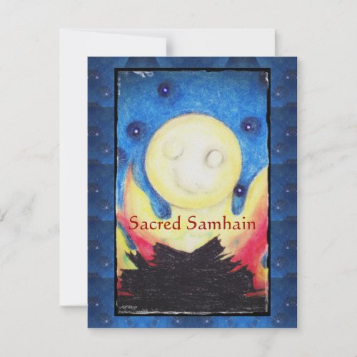 Bonfire Moon Samhain Witch Wiccan Pagan Invitation