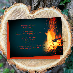 Bonfire Neighborhood Birthday Party Invitation