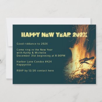 Bonfire New Year's Eve Party Invitation by holiday_store at Zazzle