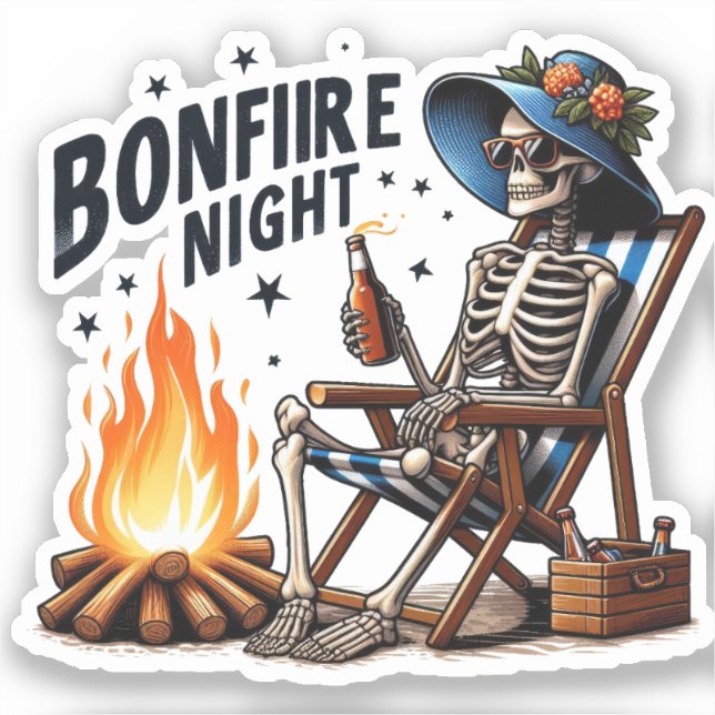 Bonfire Night - Beach Camping (2) Sticker (Front)