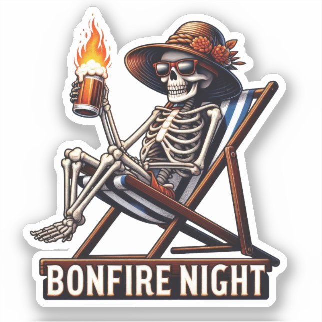 Bonfire Night - Beach Camping Sticker (Front)