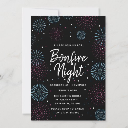 Bonfire Night Party invitation