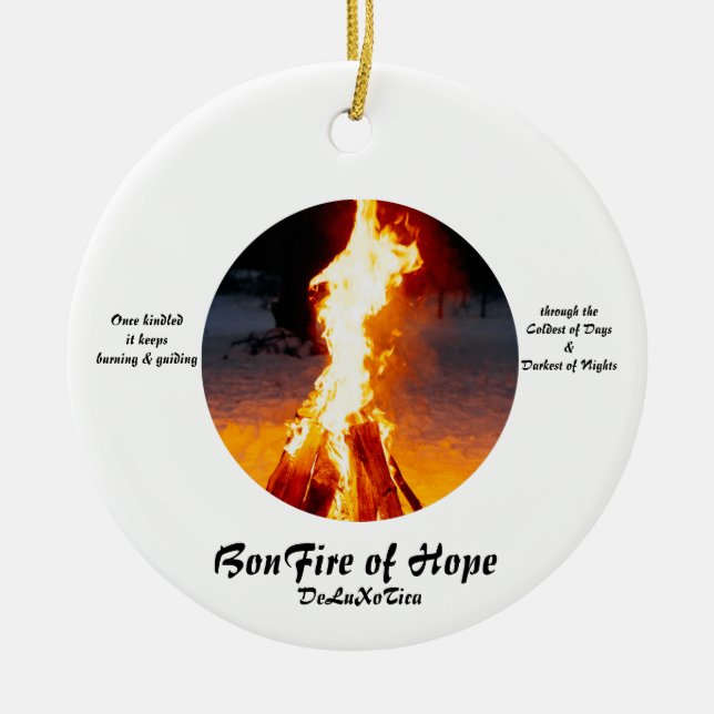 Bonfire of Hope  Ceramic Ornament (Front)
