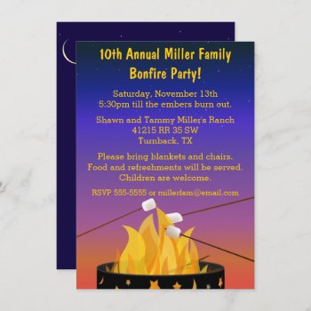 Bonfire Outdoor Gathering Invitation by NightOwlsMenagerie at Zazzle