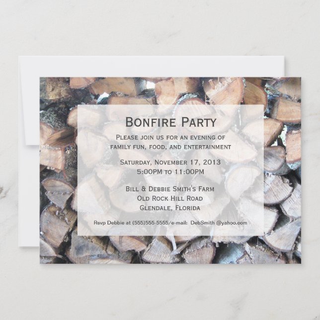 Bonfire Party Invitation (Front)