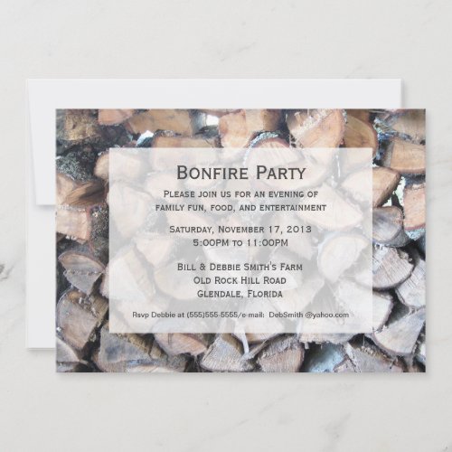 Bonfire Party Invitation
