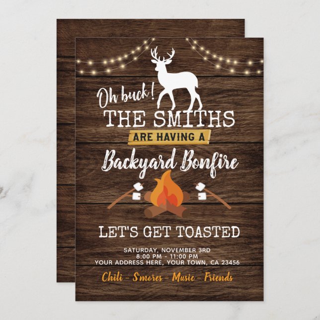 Bonfire Party Invitation (Front/Back)