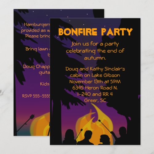 Bonfire Party Invitation