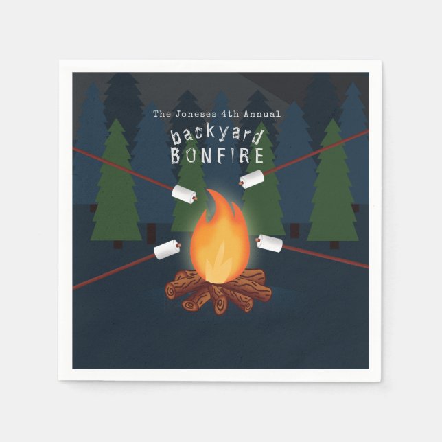 Bonfire Party Paper Napkins (Front)
