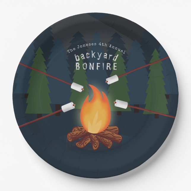 Bonfire Party Paper Plates (Front)