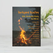 Bonfire Sparks Birthday Party Invitation (Standing Front)