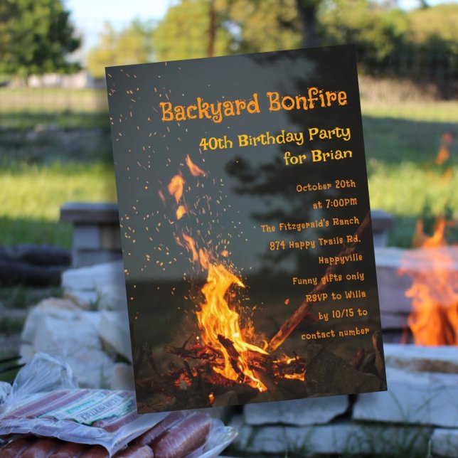Bonfire Sparks Birthday Party Invitation