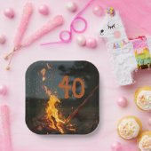 Bonfire Sparks Birthday Party Paper Plates (Party)