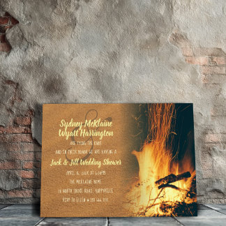 Bonfire Wedding Shower Couple Invitation Template