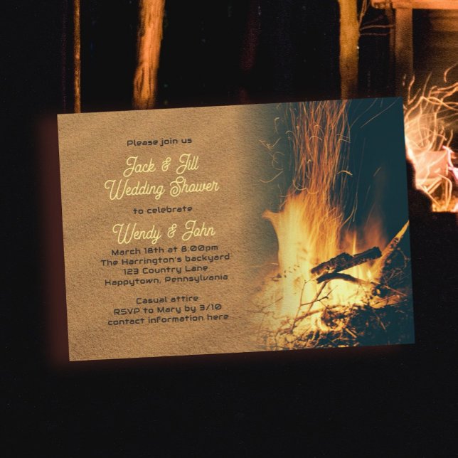 Bonfire Wedding Shower Jack n Jill Invitation (Creator Uploaded)