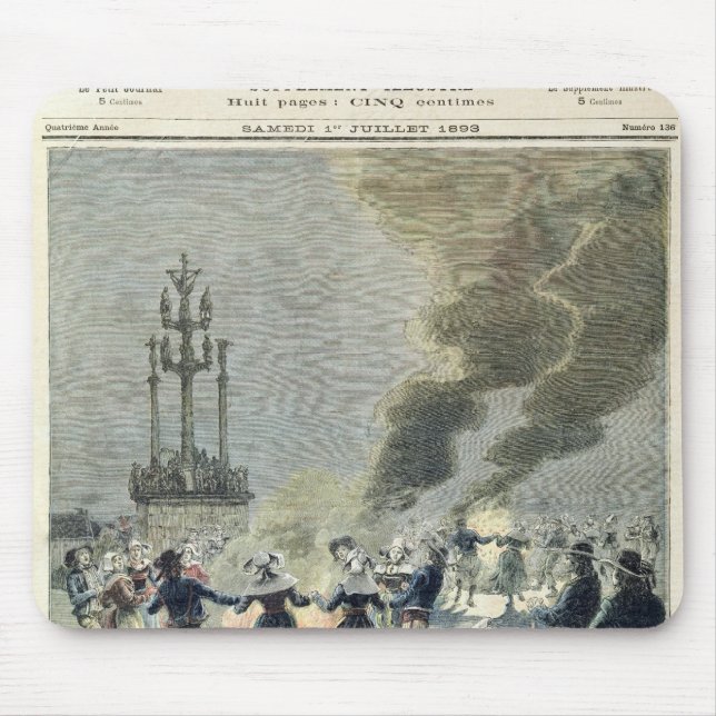Bonfires lit to celebrate the summer solstice in mouse pad (Front)