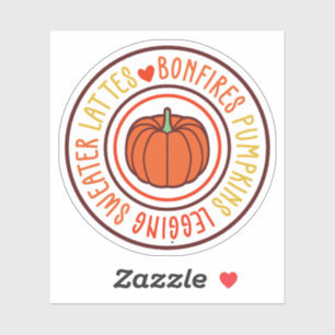 Bonfires Pumpkins Leggings Sweater Lattes Autumn Sticker