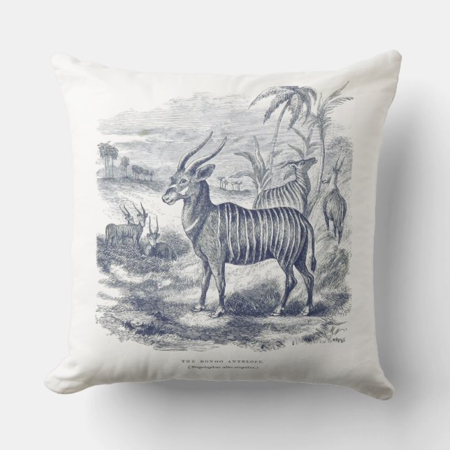 Bongo Antelope Throw Pillow (Front)