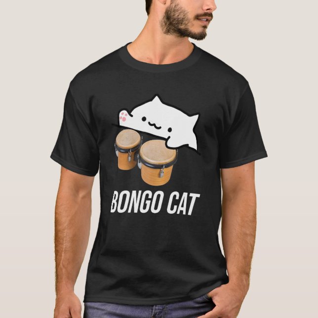 bongo cat meme tshirt with a cute bongo cat (Front)