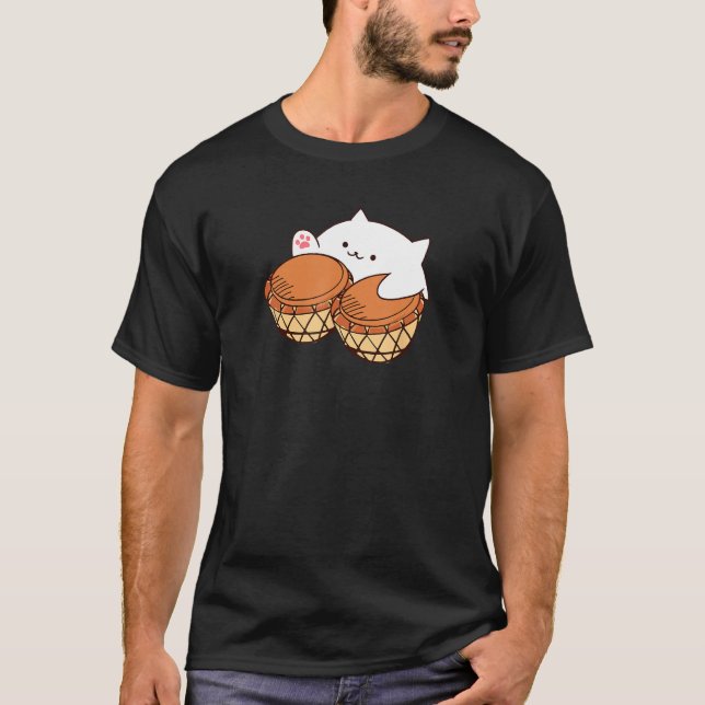 Bongo Cat merch Cute  cat meme 1 T-Shirt (Front)
