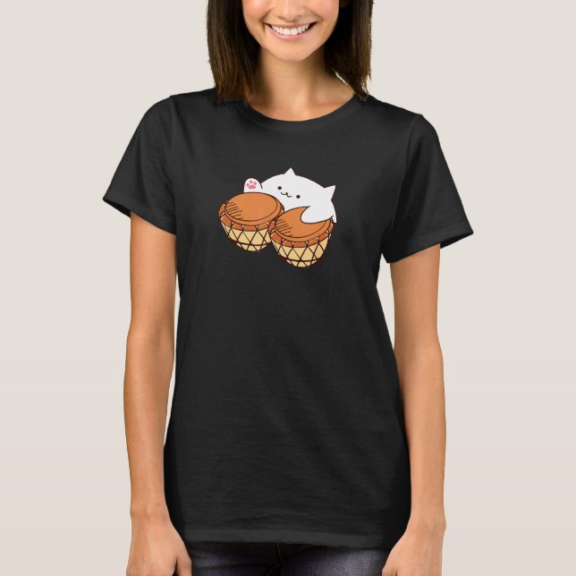 Bongo Cat merch Cute  cat meme 1 T-Shirt (Front)