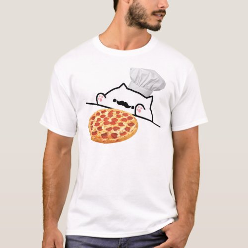 Bongo Cat Pizza Chef T_Shirt