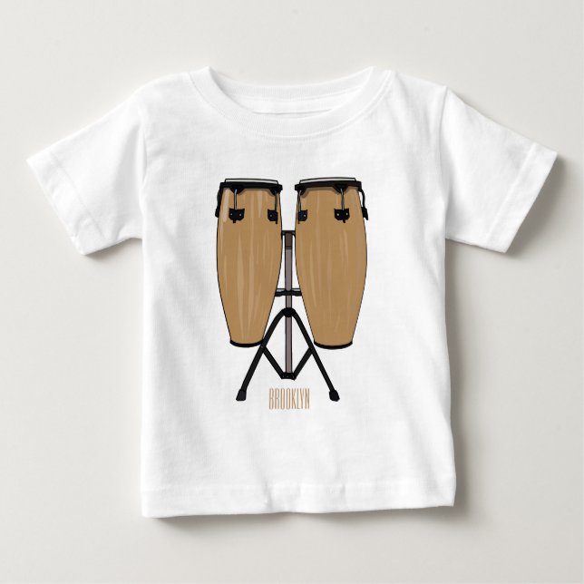 Bongo drum cartoon illustration  baby T-Shirt (Front)