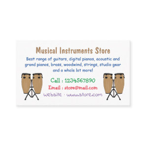 Bongo drum cartoon illustration business card