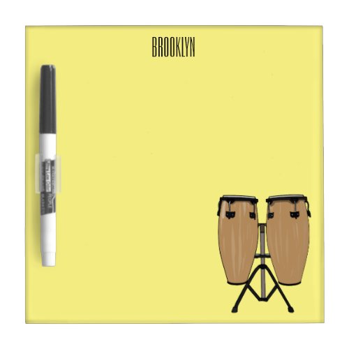 Bongo drum cartoon illustration  dry erase board
