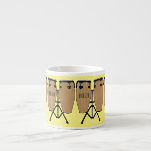Bongo drum cartoon illustration espresso cup