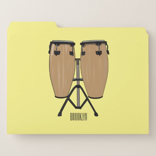 Bongo drum cartoon illustration  file folder