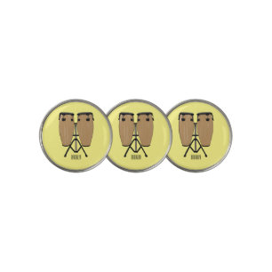 Bongo drum cartoon illustration  golf ball marker