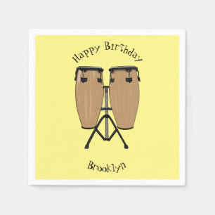 Bongo drum cartoon illustration napkins