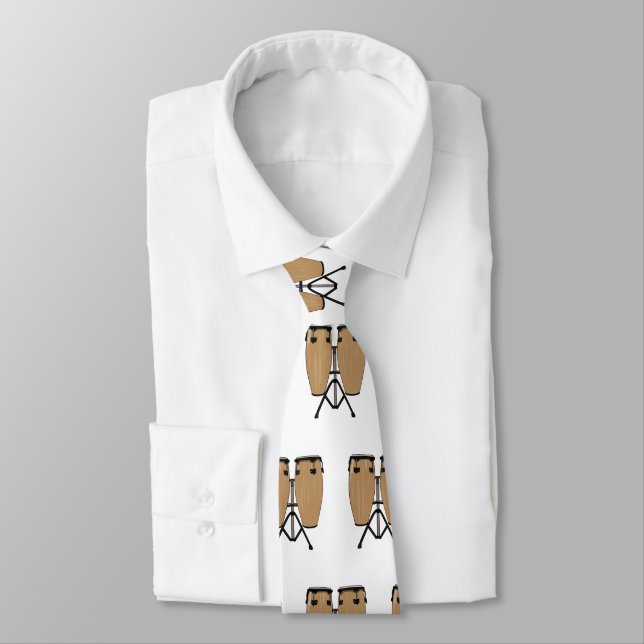 Bongo drum cartoon illustration  neck tie (Tied)