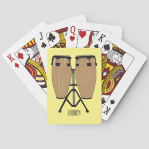 Bongo drum cartoon illustration poker cards