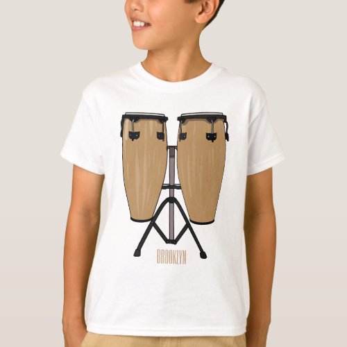 Bongo drum cartoon illustration  T_Shirt