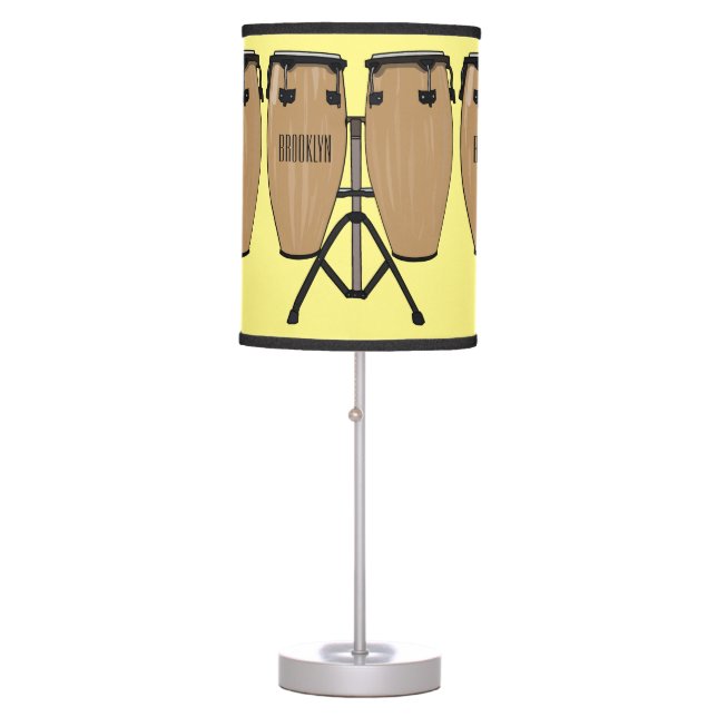 Bongo drum cartoon illustration  table lamp (Front)