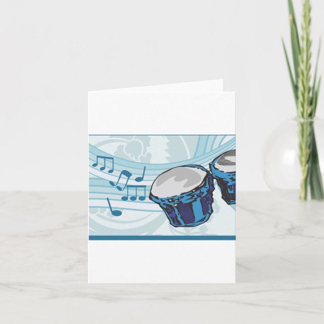 Bongo Drums and Music Notes (Front)