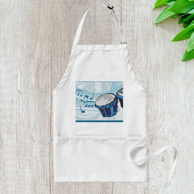 Bongo Drums and Music Notes Adult Apron (Creator Uploaded)