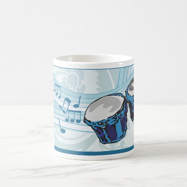 Bongo Drums and Music Notes Coffee Mug (Creator Uploaded)