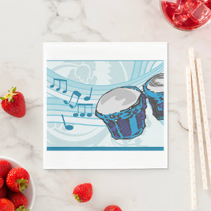 Bongo Drums and Music Notes Napkins