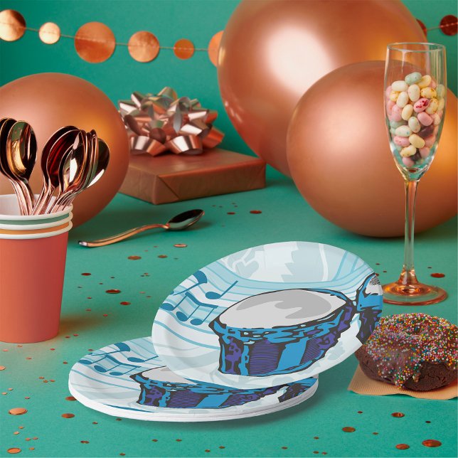 Bongo Drums and Music Notes Paper Plates (Creator Uploaded)
