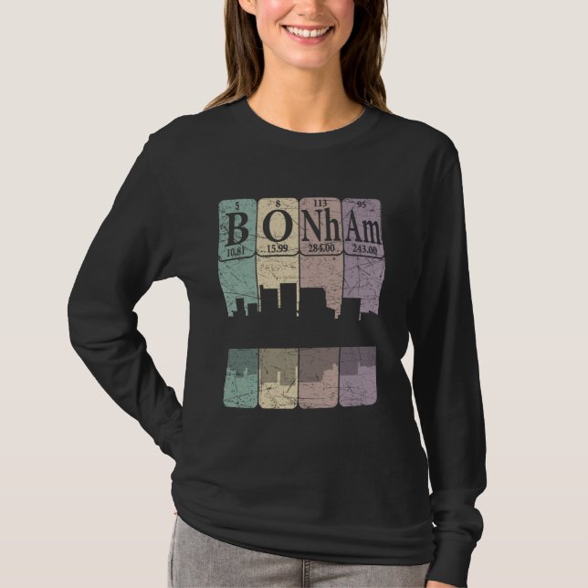 Bonham Periodic Table Elements Bonham Texas Retro T-Shirt (Front)