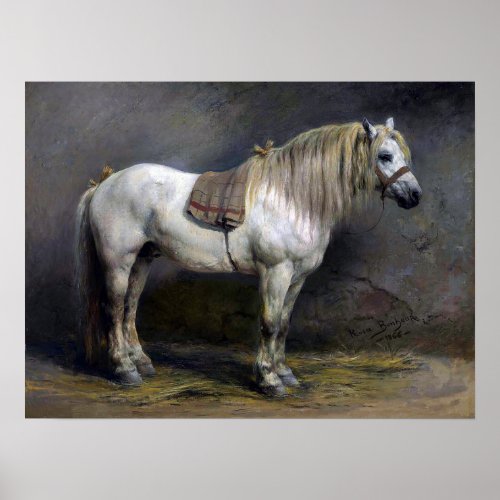 Bonheur _ A White Horse Poster