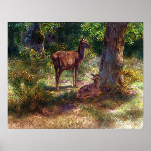 Bonheur _ Deer And Beasts In A Wood Poster