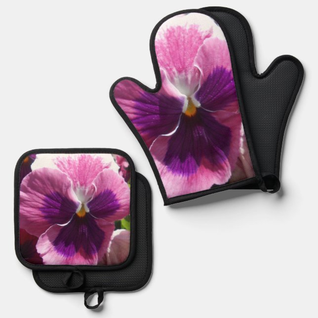 Bonheur Oven Mitt & Pot Holder Set (Front/Back)
